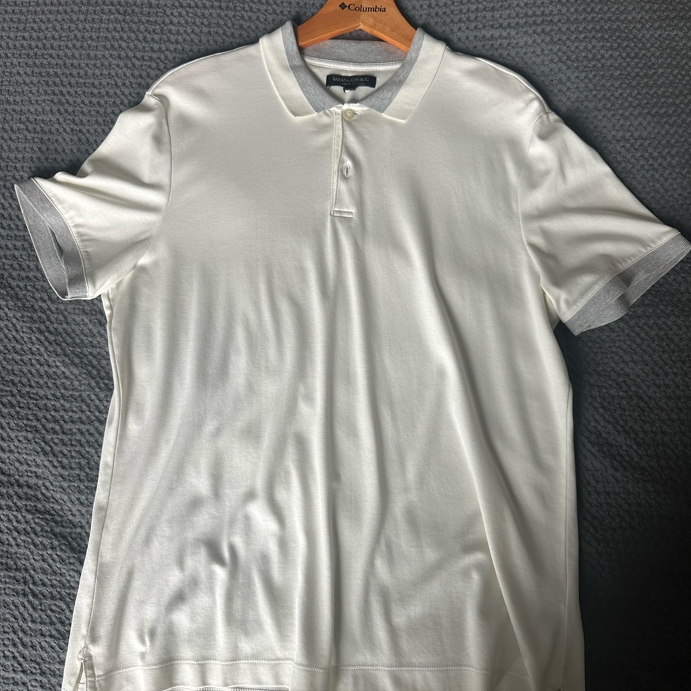 Banana Republic Luxury Touch White Polo Shirt
